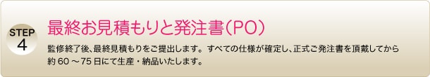 STEP4　最終お見積もりと発注書（PO）